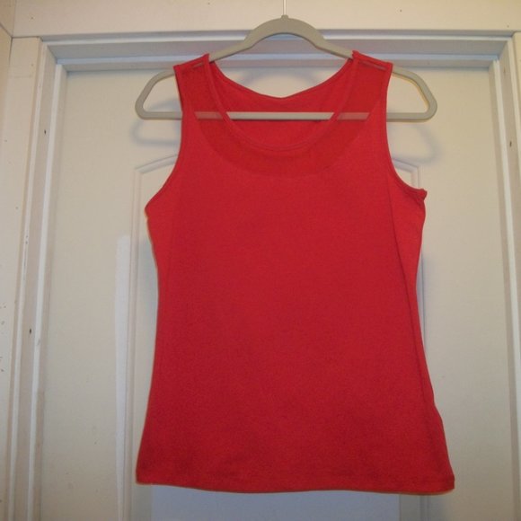 HOT ORANGE STRETCHY MESH TANK TOP M/M - Picture 1 of 4